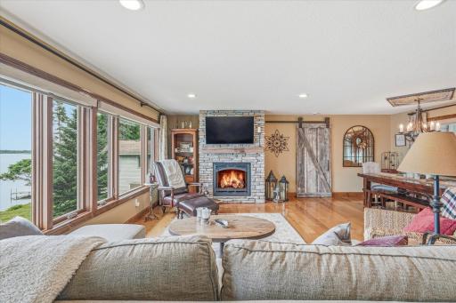 Cozy gas fireplace