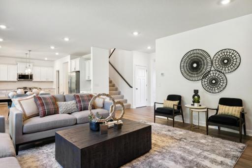 The open-concept design creates a feeling of space while improving the flow of the home