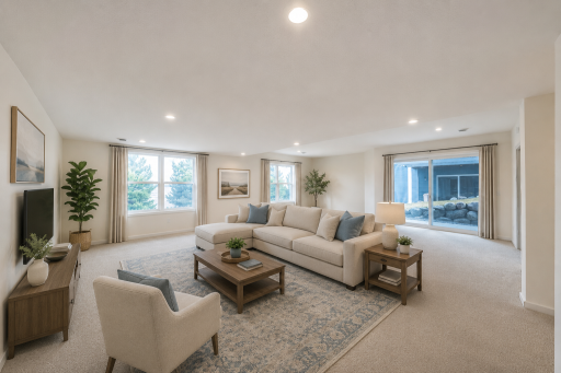 Huge lower level family / game / bonus room walking out to patio.