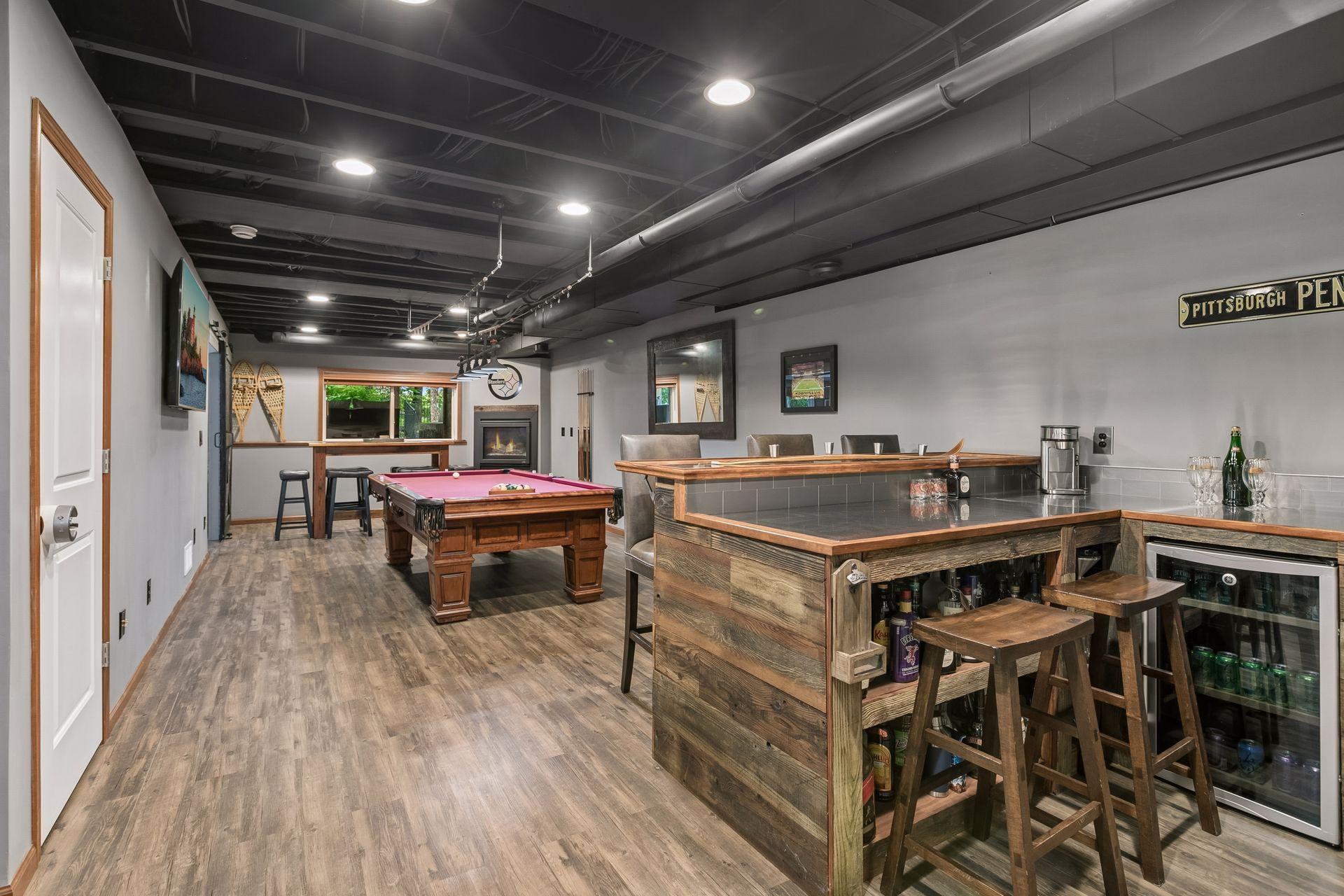 Lower level finished in 2015 with gas fireplace, wet bar, and plenty of space to play.