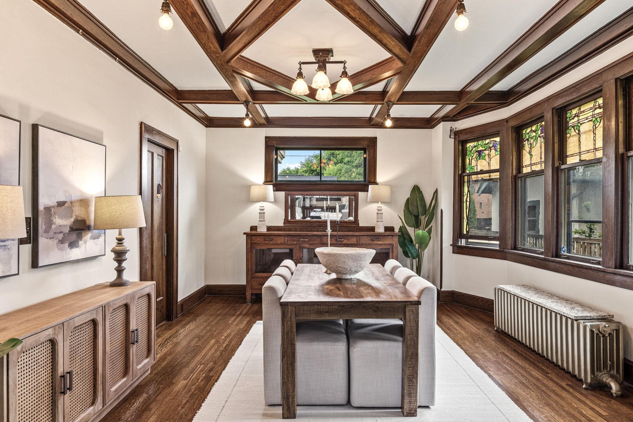 Formal dining room with beautiful hutch from Governor’s Mansion