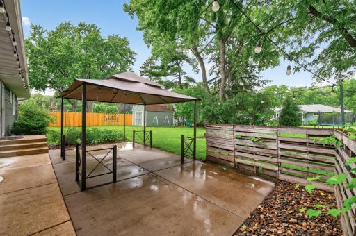 Large poured concrete patio for entertaining all summer long