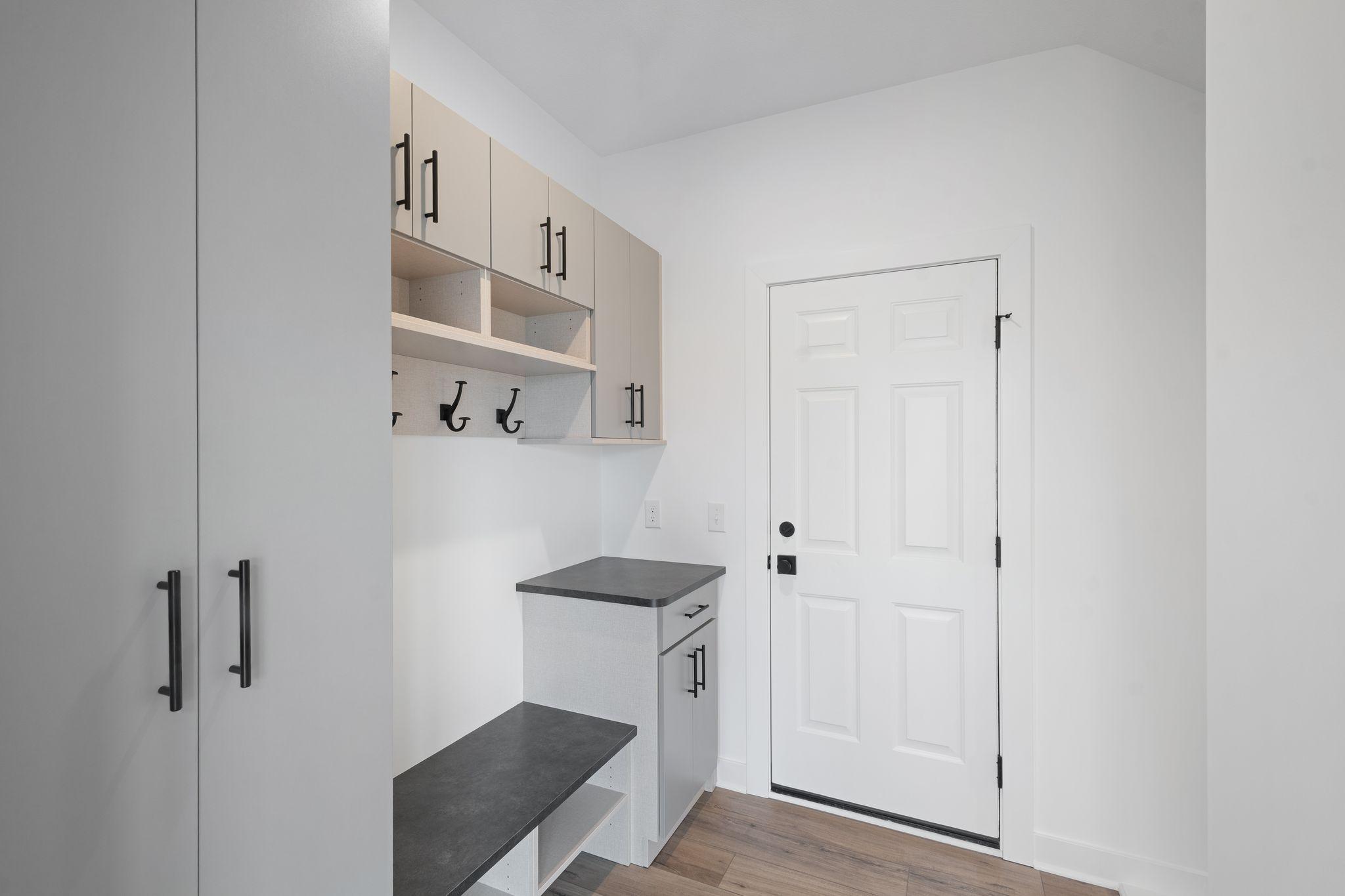 Upgraded mudroom with built-ins