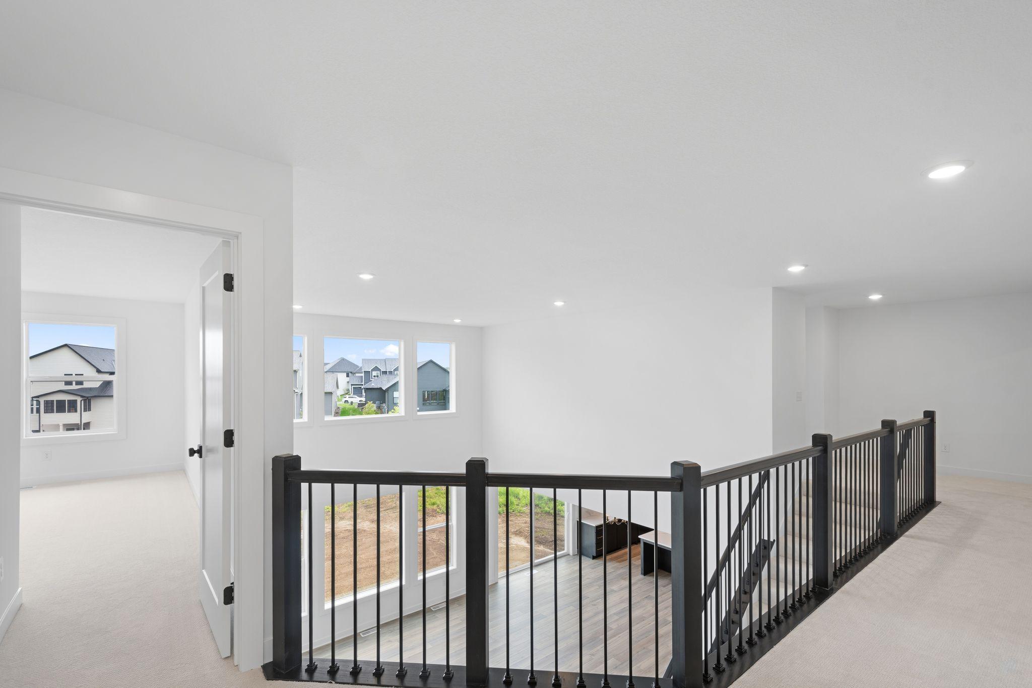 Upper level with main level viewing