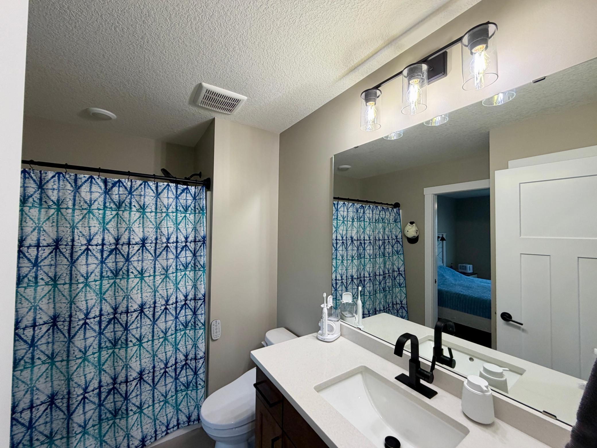 Walk-thru bathroom