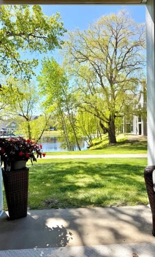 View from your patio; Clubhouse and pool are in the background across the pond on the left.