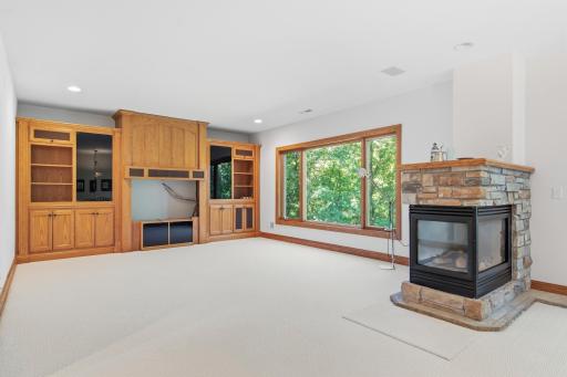 Walkout Lower Level Large 2nd Family Room with a Gas Fireplace