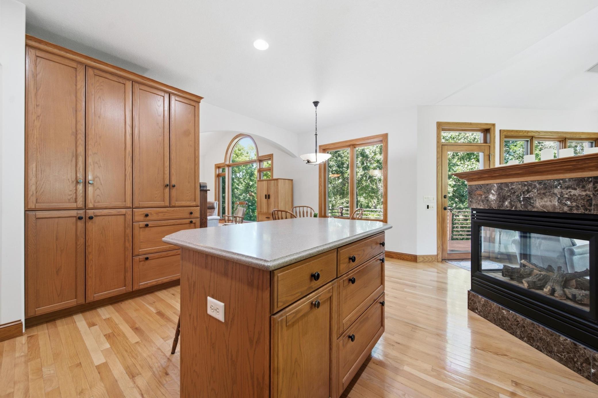 Nice Gas Fireplace off the Kitchen & Main Floor Family Room