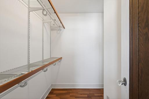 Dedicated walk-in closet in Primary Suite provides exceptional storage and organization.