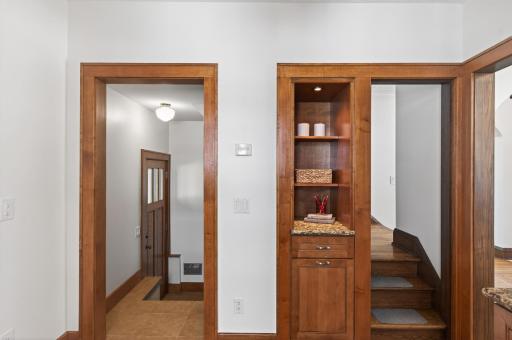 Original built-in cabinetry highlights the home's enduring craftsmanship.