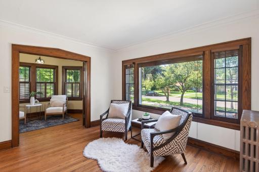 Rich woodwork and timeless architectural details create a space full of character.