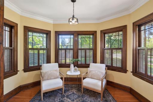Walls of windows create a peaceful retreat surrounded by natural light.