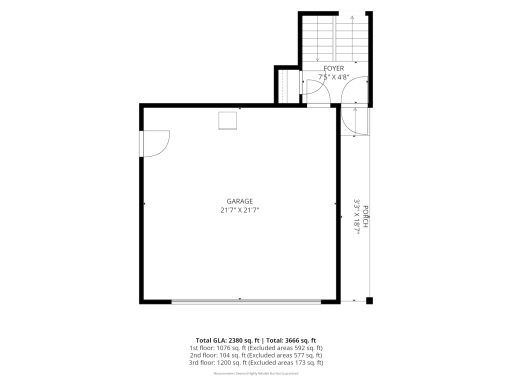 Garage, porch, foyer floor plan.