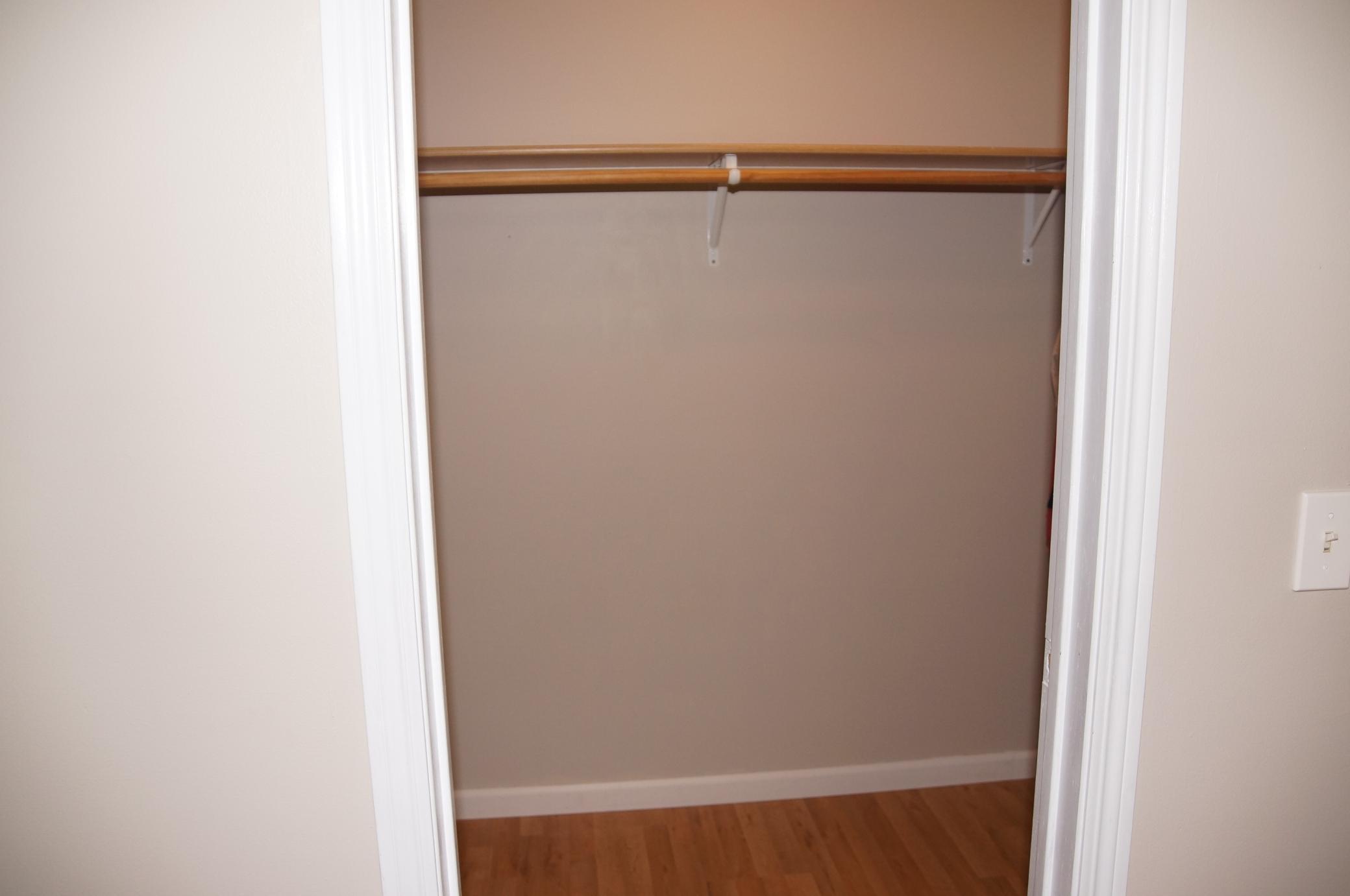 Bedroom 1 has a large walk-in closet. 3 pictures to show complete closet.