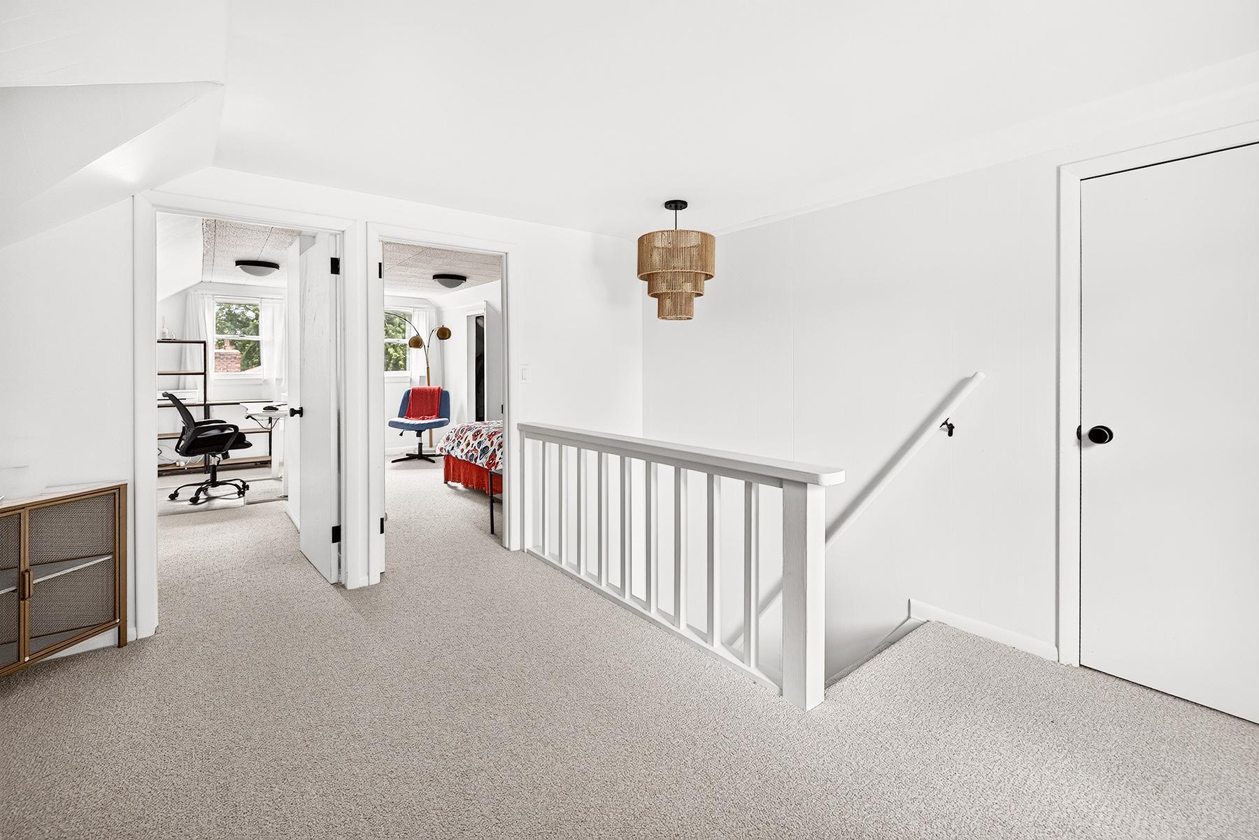 Loft area on upper level looking toward bedrooms