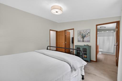 The primary bedroom also has a walk-in closet and private full ensuite.