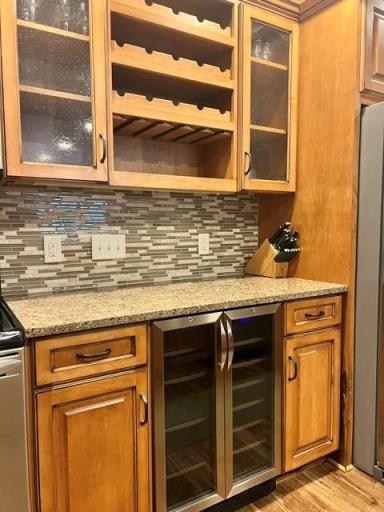 Lower Level kitchen with wine rack and chiller