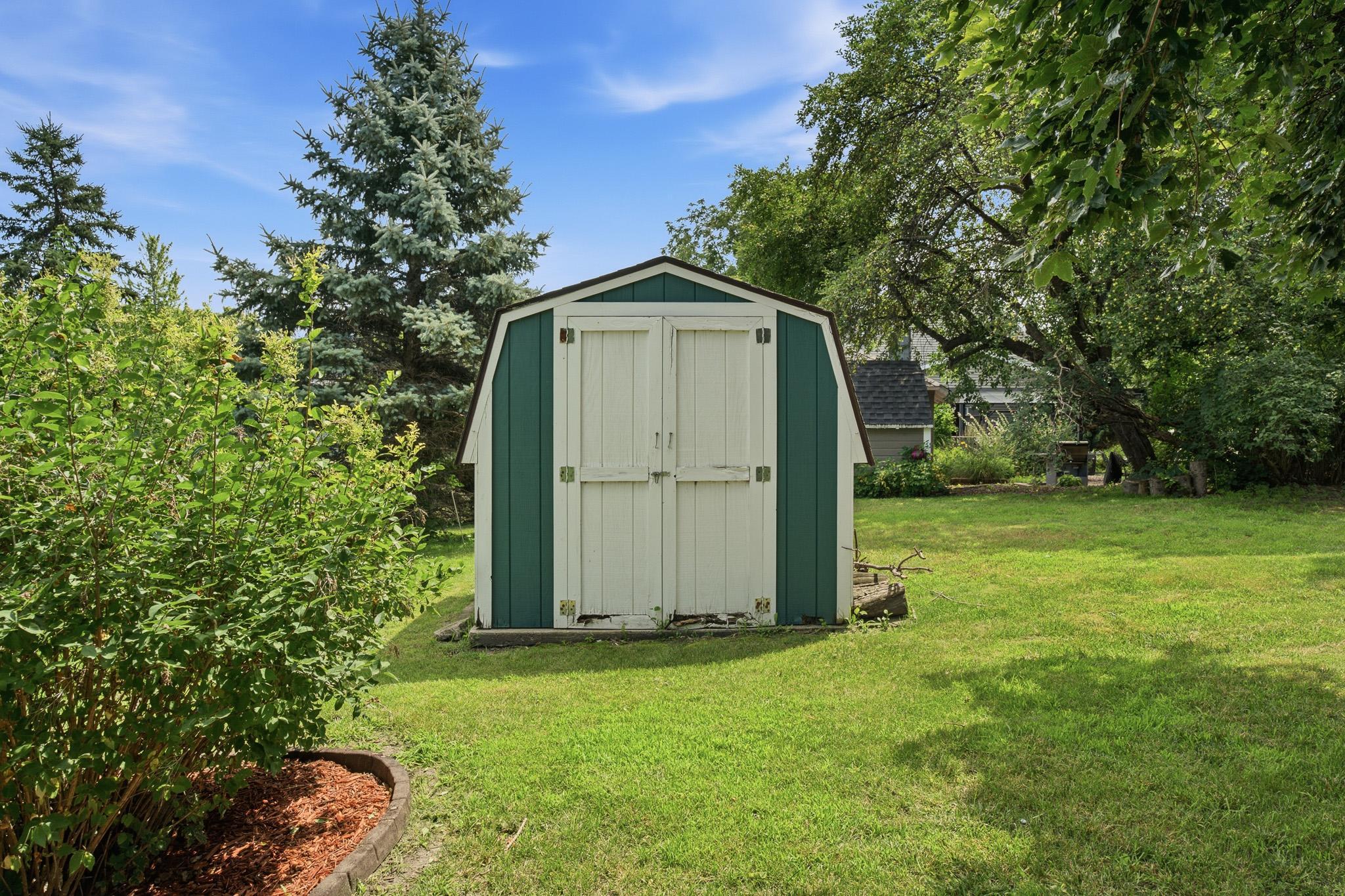 Shed in backyard