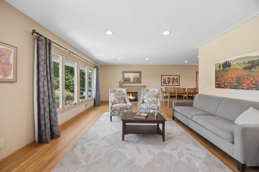 View from the entry into the generous living room - the picture window is brand new