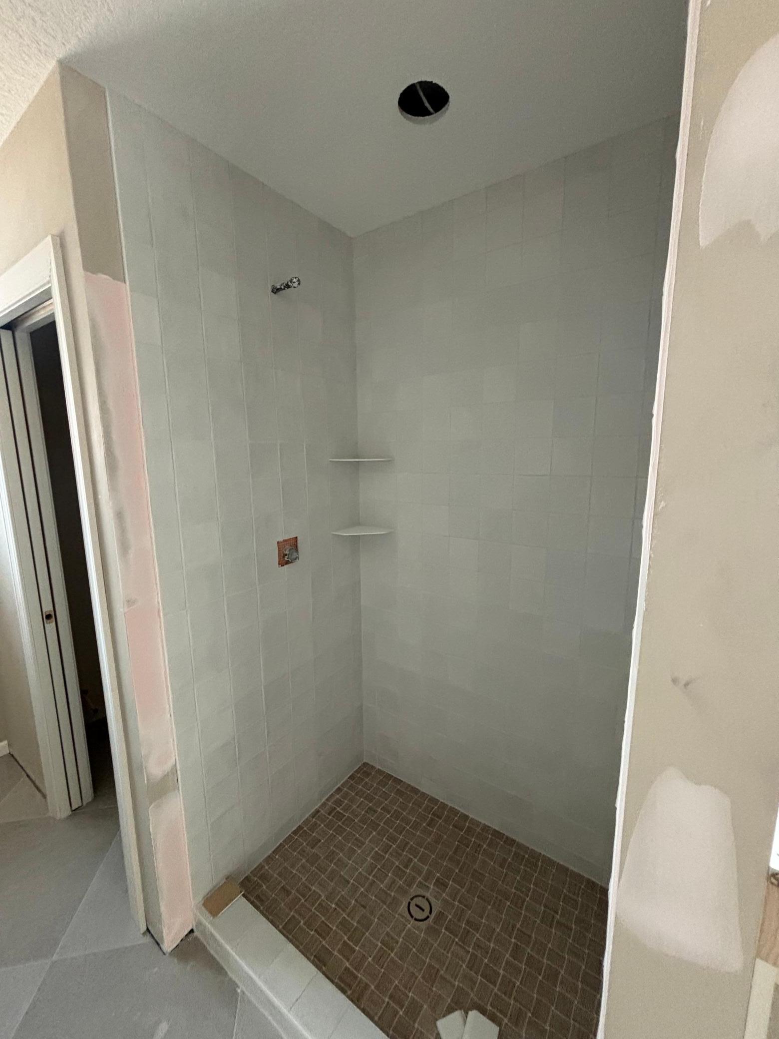 Primary walk-in shower