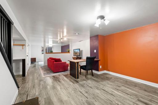 Expansive lower level with multiple functional spaces