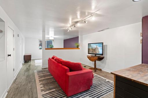 Comfortable lower level family room