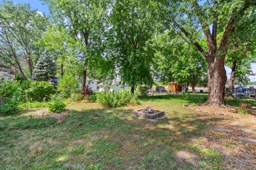 Backyard offers plenty of space for gardening and outdoor enjoyment