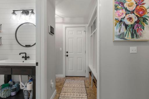 Built-ins for storage off the garage entry
