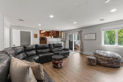 Spacious family room leads right out to the deck