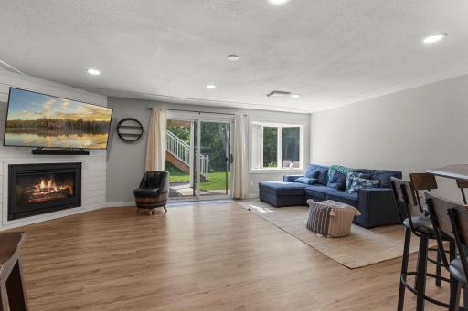 Rec room with direct access to the backyard