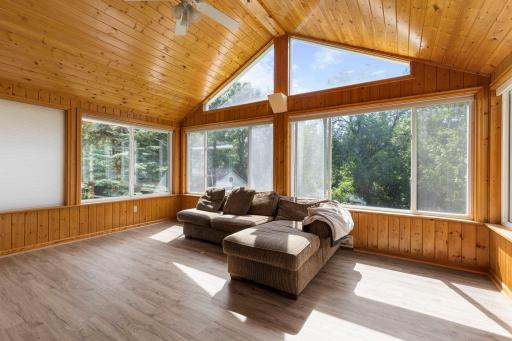 A perfect place to lounge and take in the backyard views