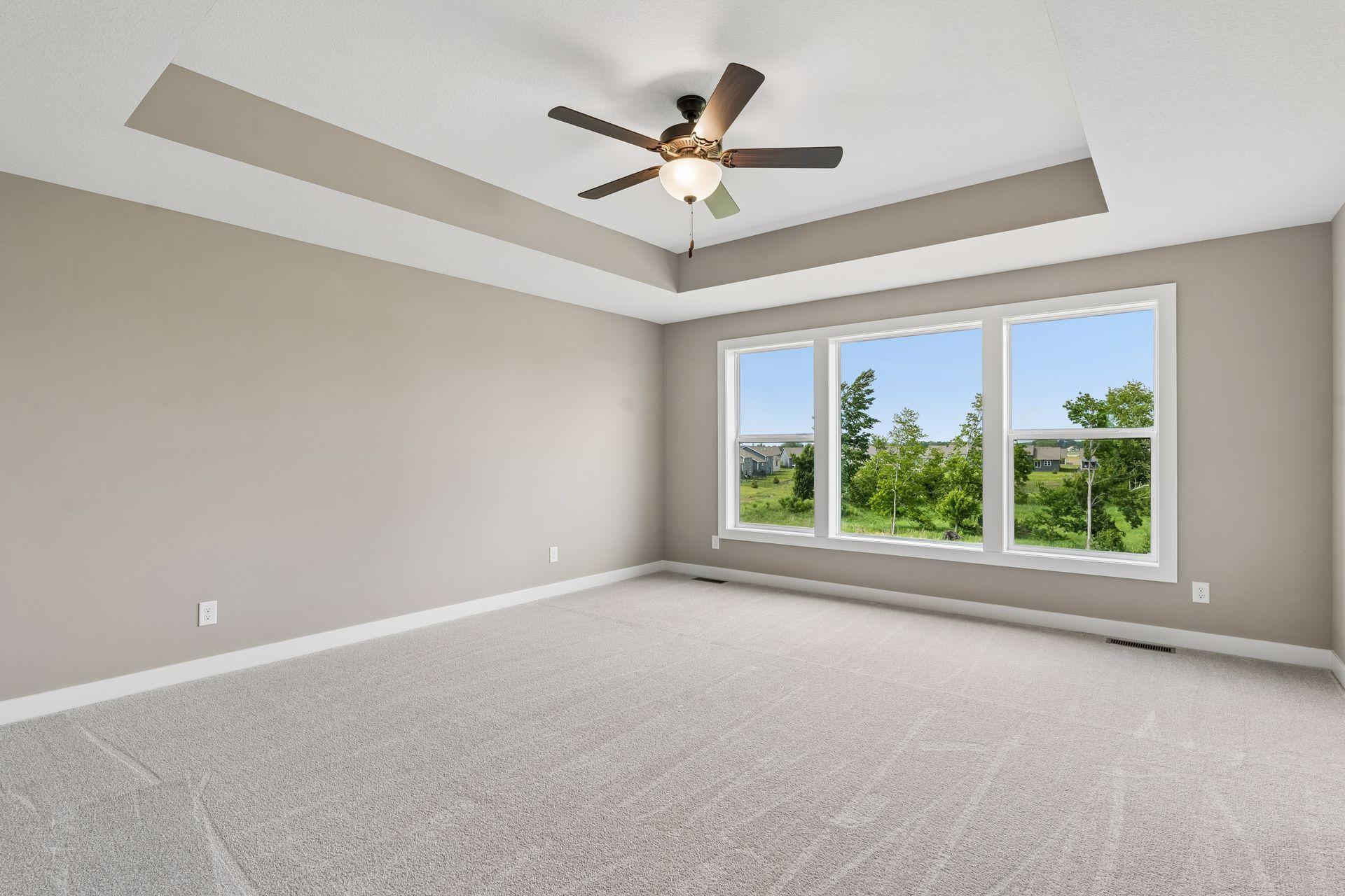 Open the grand French doors into your very own owner's suite with a private bath.