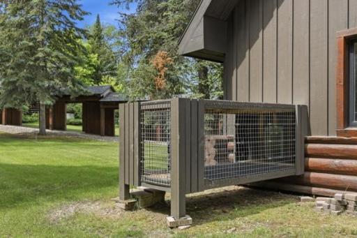 Dog kennel attached to the garage