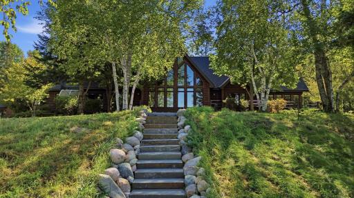 Stone steps lead you to level shorline