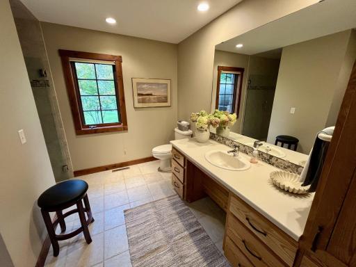 Spacious Main bathroom with heated floors!
