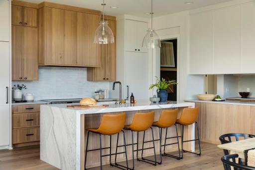 Designer Kitchen with Waterfall Island
