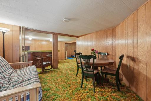 Yes Groovy Basement will take you back in time! lower level rec room with bar