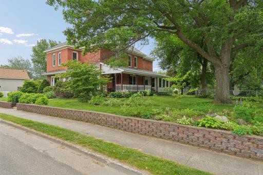 serene side yard perennial garden overlooking South twin lake