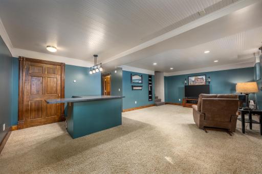 Lower level family room with in floor heat