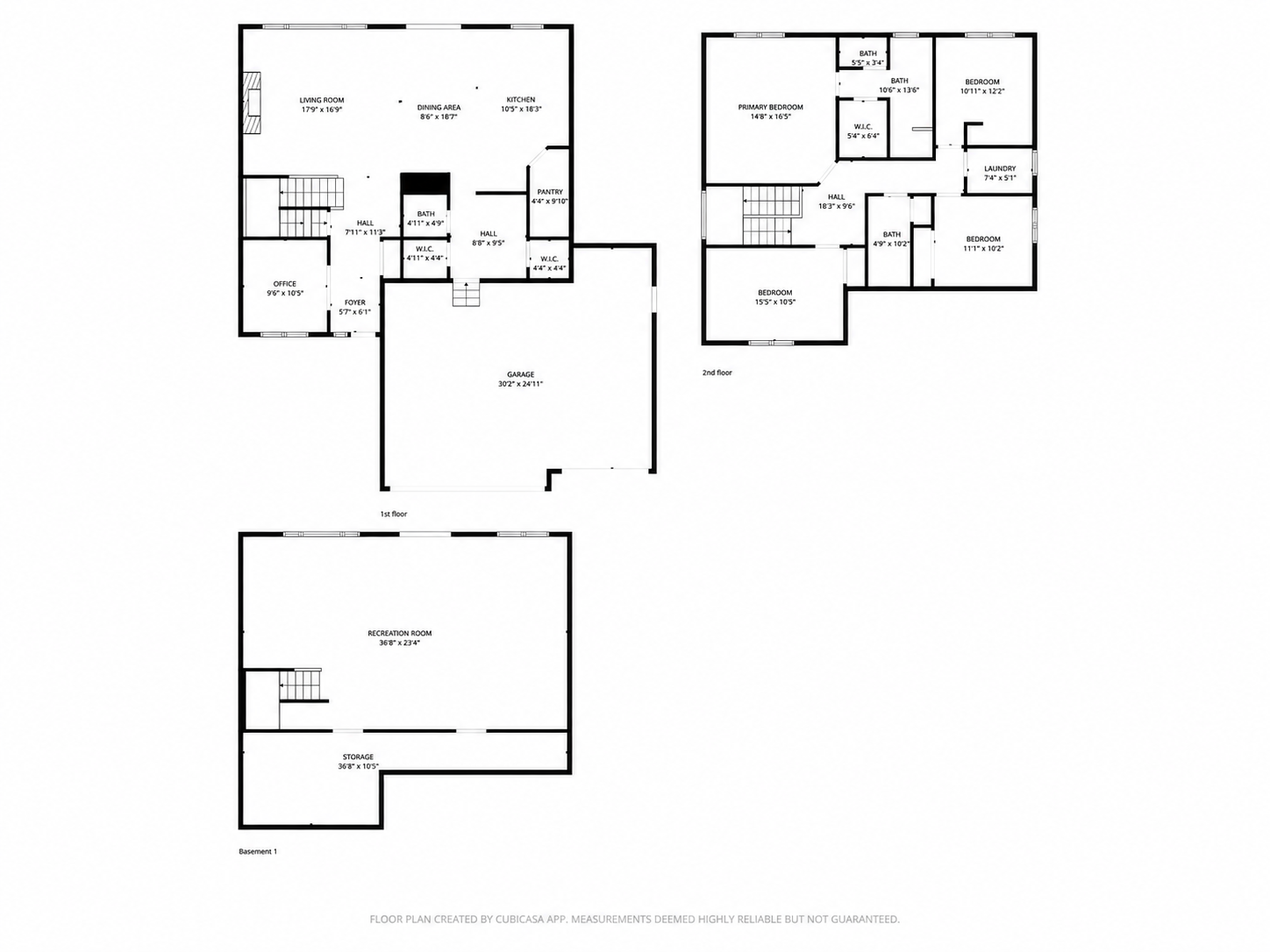 Complete Three-Level Floor Plan