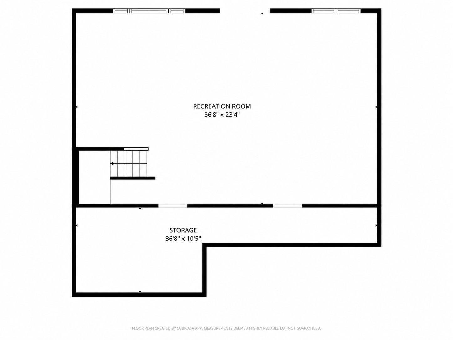 Lower Level Floor Plan - Unfinished, ready for an additional bedroom, bathroom, and living room
