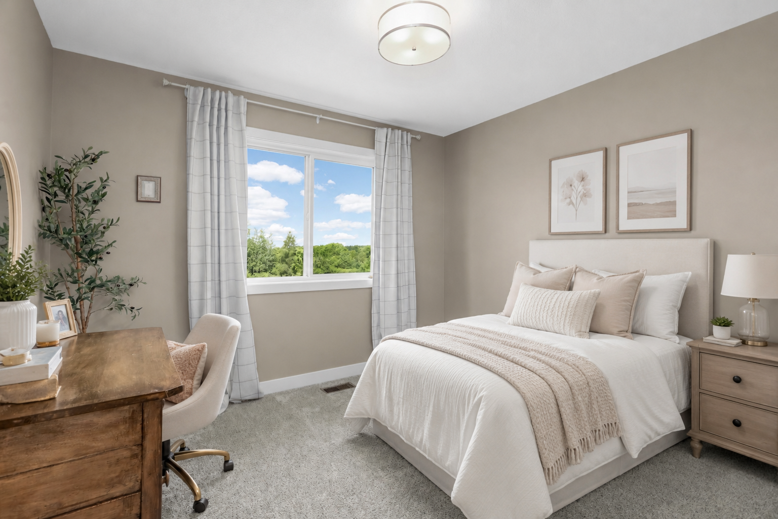Bright third bedroom with flexible space for family, guests, or hobbies