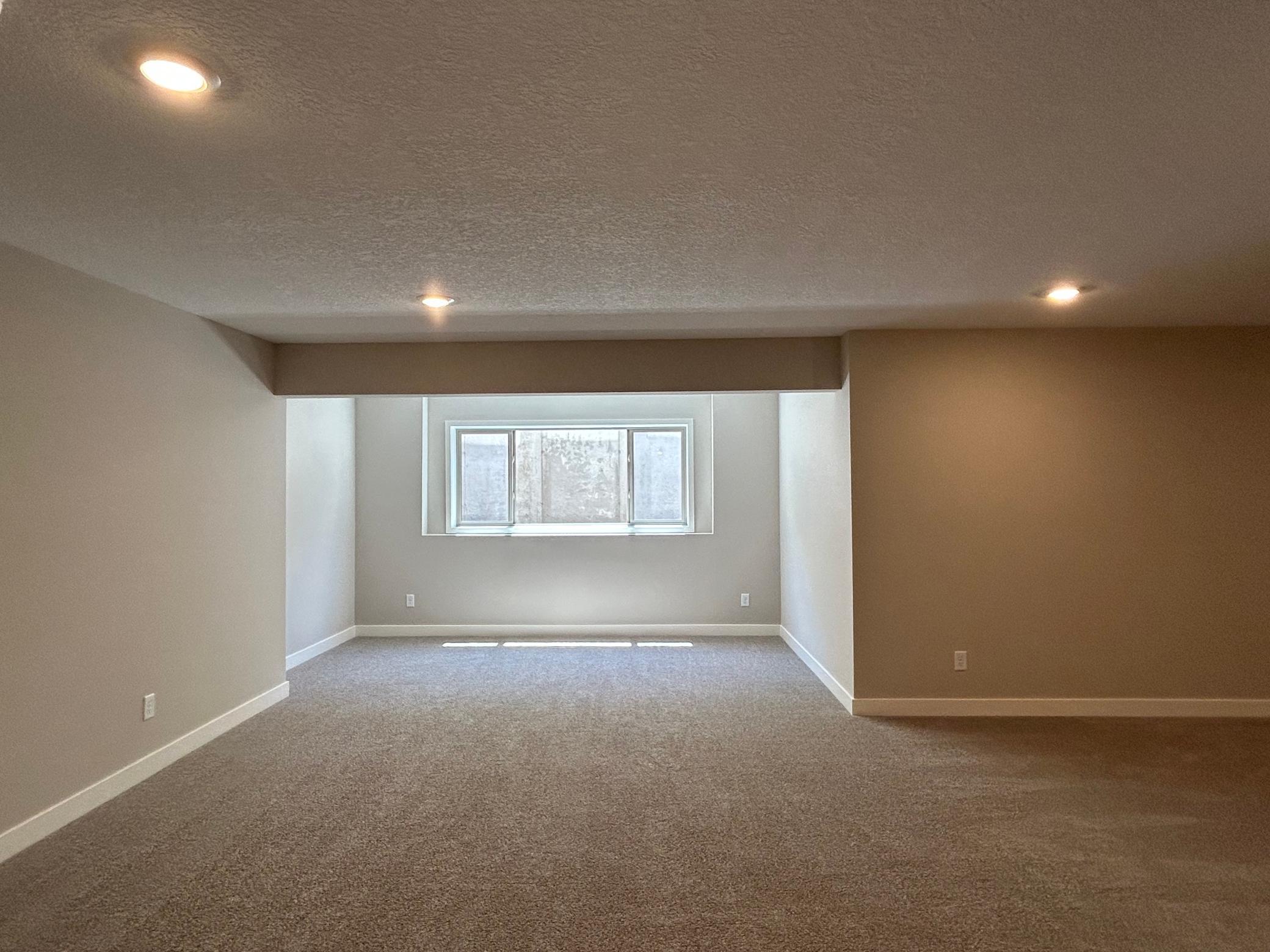 Finished lower level with large egress window