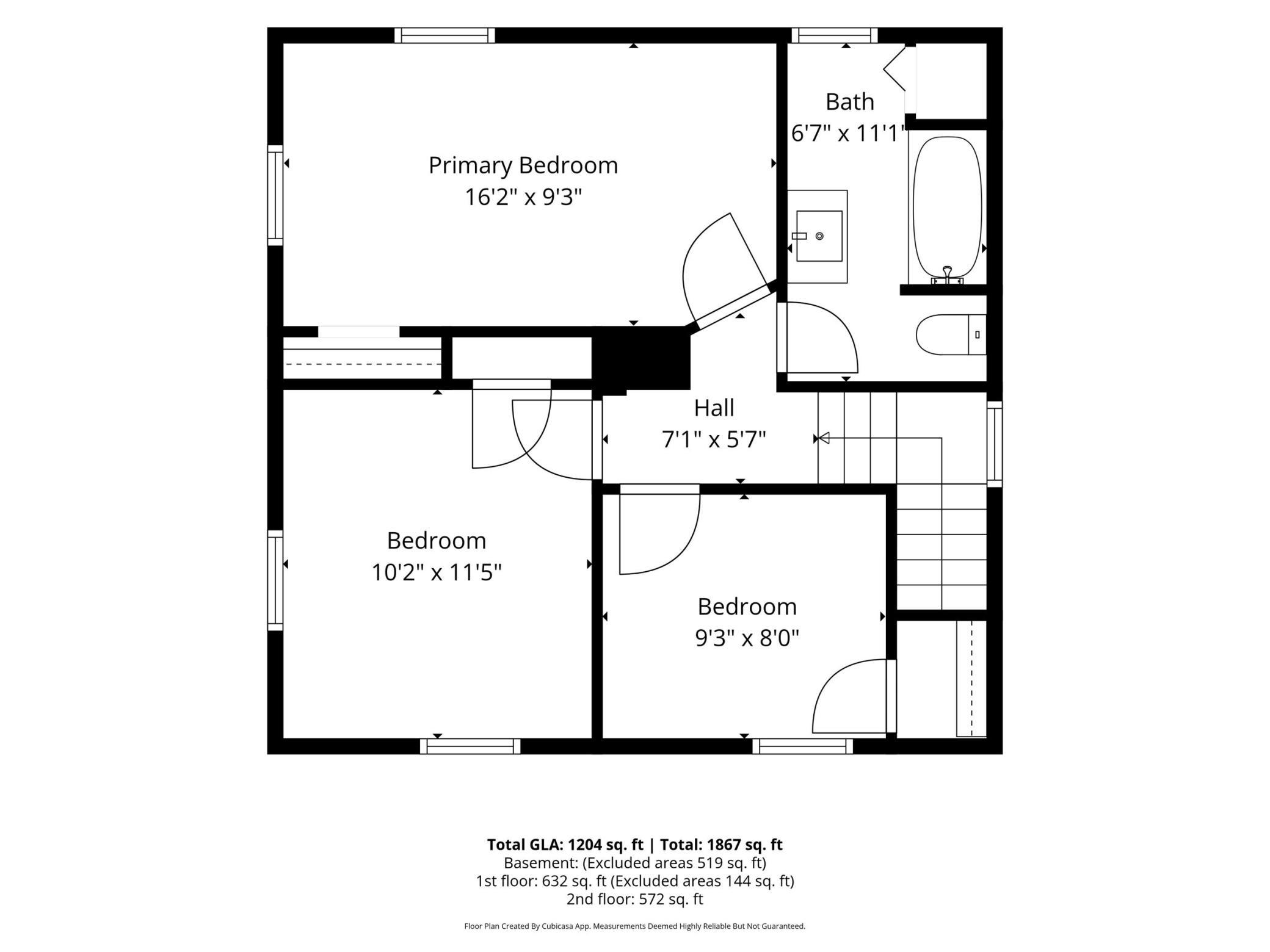 Upper level floor plan