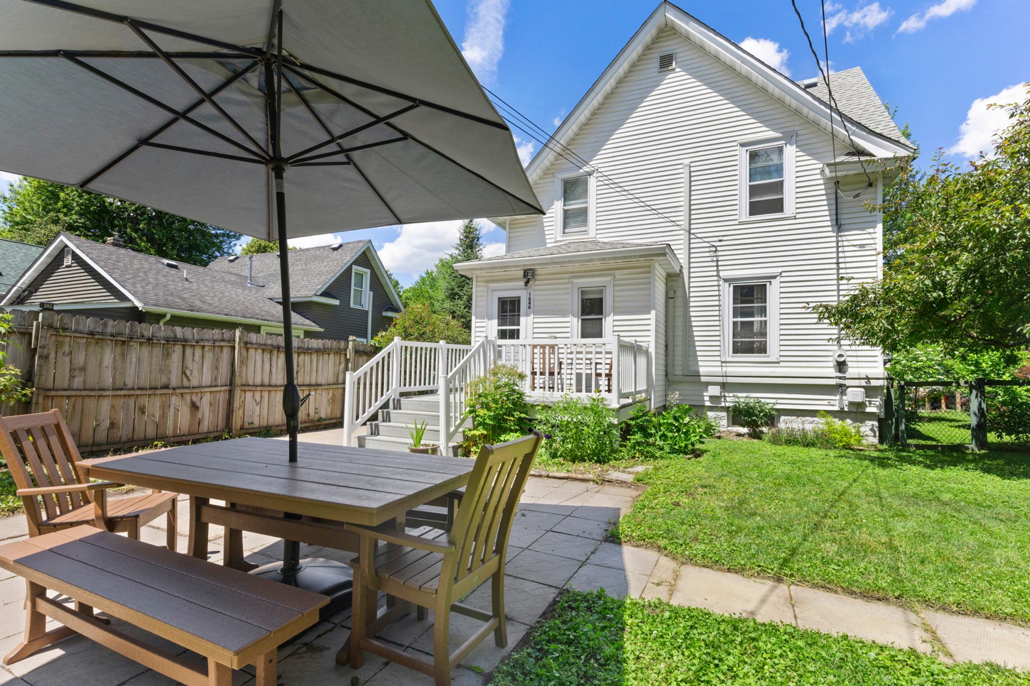 Spacious patio just off the composite deck, for multiple entertaining areas.