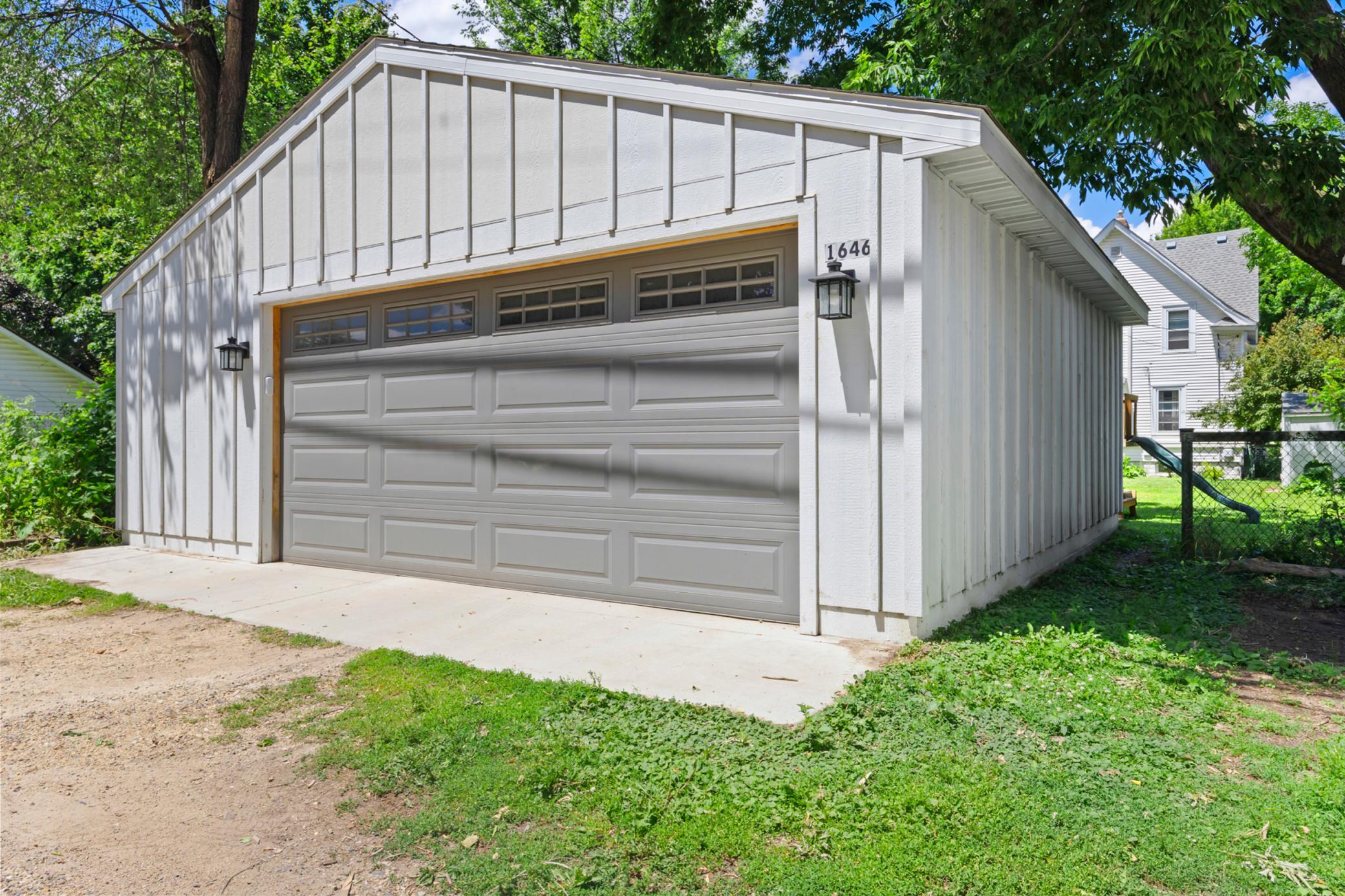 Oversized 2 car garage was built just a few years ago by the current owners.