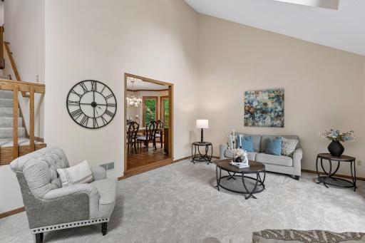 Formal dining is adjacent to the living room