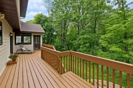 Sizable deck is perfect for grillin' and chillin'!