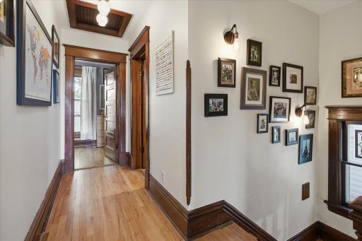 Upper level has two spacious bedrooms & a full bath.