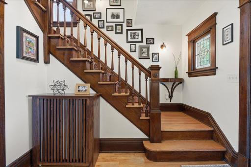 Beautiful original banister & newel post.